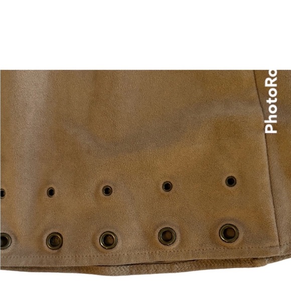 Express suede tan hippie western skirt size 4 - Picture 4 of 8